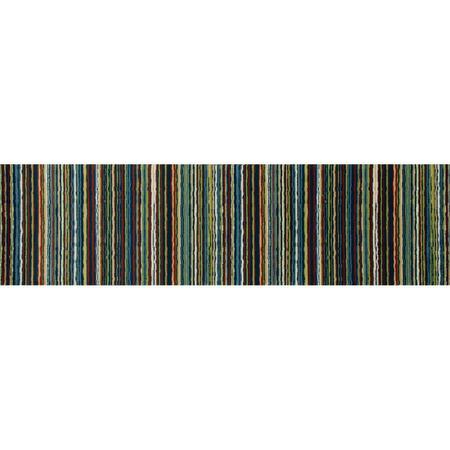 ART CARPET 2 X 8 Ft. Seaport Collection Wavy Stripe Woven Area Rug, Multi Color 841864116990